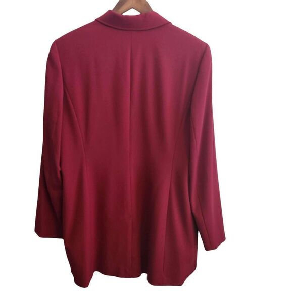 NORDSTROM Button Front Burgundy Blazer Size 14 - Picture 2 of 4